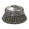 Weiler 4" Single Row Knot Wire Cup Brush .023" Steel Fill 5/8"-11 UNC Nut 12826 - alternate 1